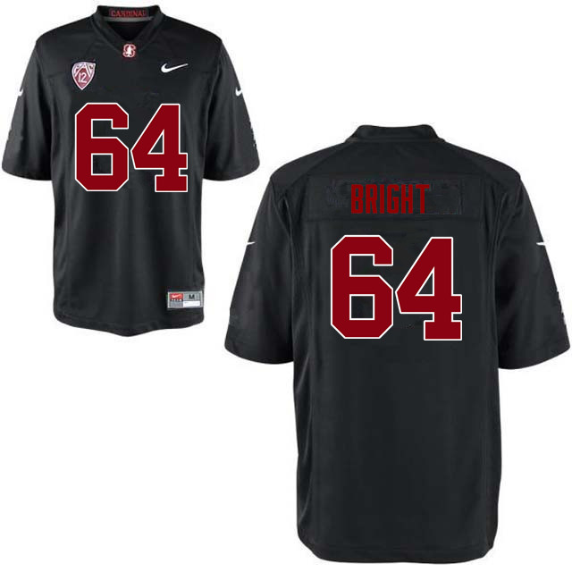 Men Stanford Cardinal #64 David Bright College Football Jerseys Sale-Black